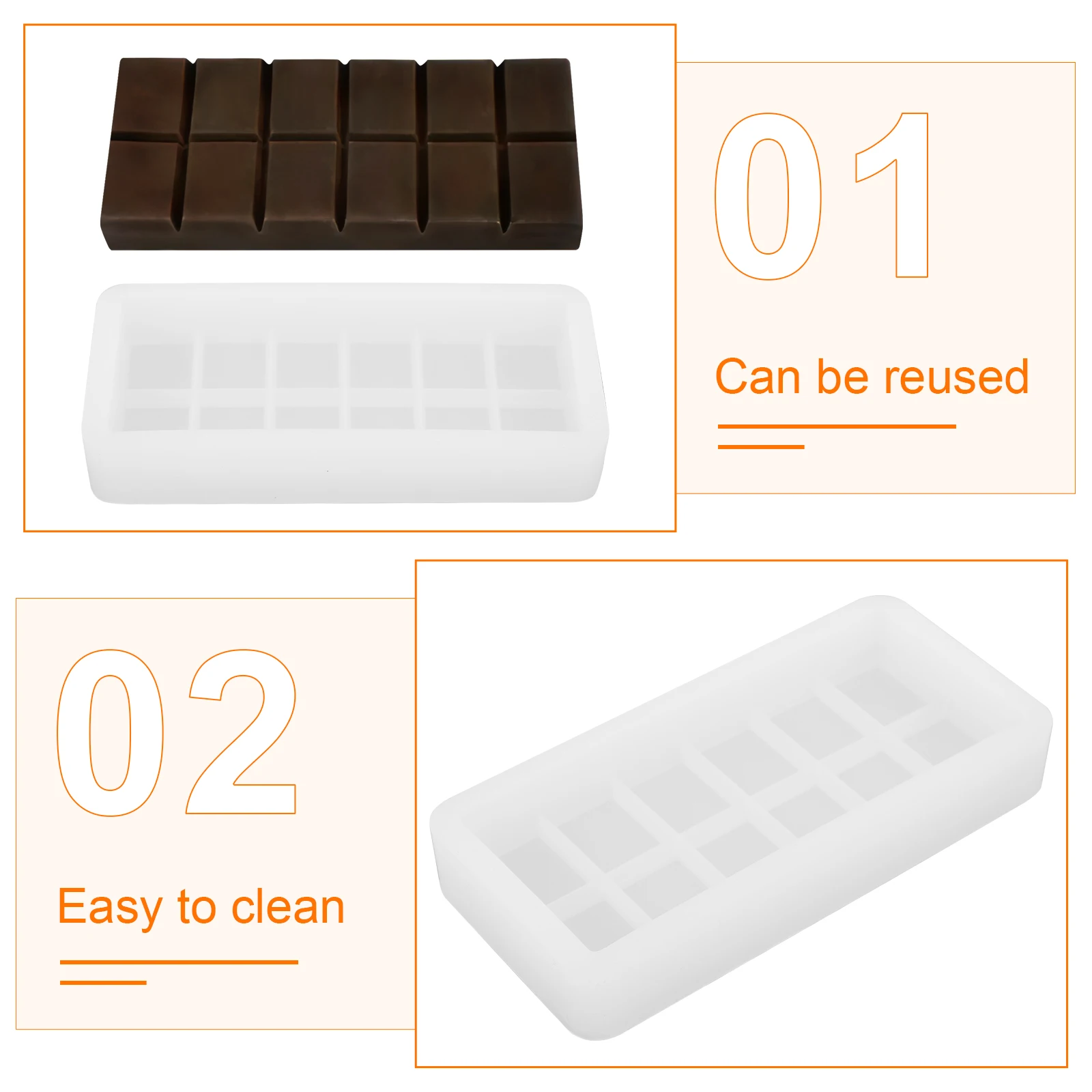 

Silicone Chocolate Mold Rectangular Non-Sticky DIY Baking Tool Adorable Candy Molds for Creative Projects Silicone Mold