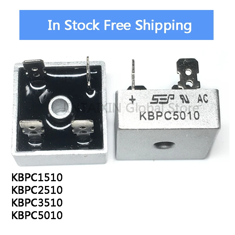 2Pcs KBPC1510 KBPC2510 KBPC3510 KBPC5010 single-phase rectifier bridge square bridge stack in Stock Wholesale