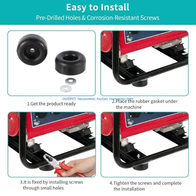 

367D Набор из 4 антивибрационных подушек для ног. Резиновые виброподушки для воздушных компрессоров.
