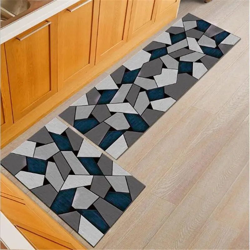 

Crushed Marble Washable Kitchen Mat Non-slip Hallway Living Room Carpet Balcony Laundry Room Long Rug For Floor Entrance Doormat