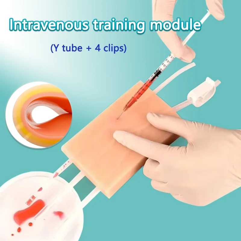 Y Tube Intravenous Injection Practice Model Human Skin Training Medical Pad Practice Silicone Simulator