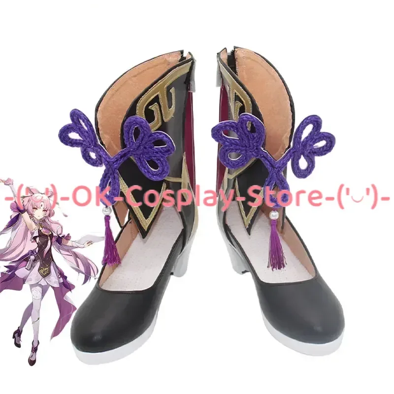 Fu Xuan Cosplay Shoes Game Honkai Star Rail Fuxuan Cosplay Prop PU Leather Shoes Halloween Party Boots Custom Made