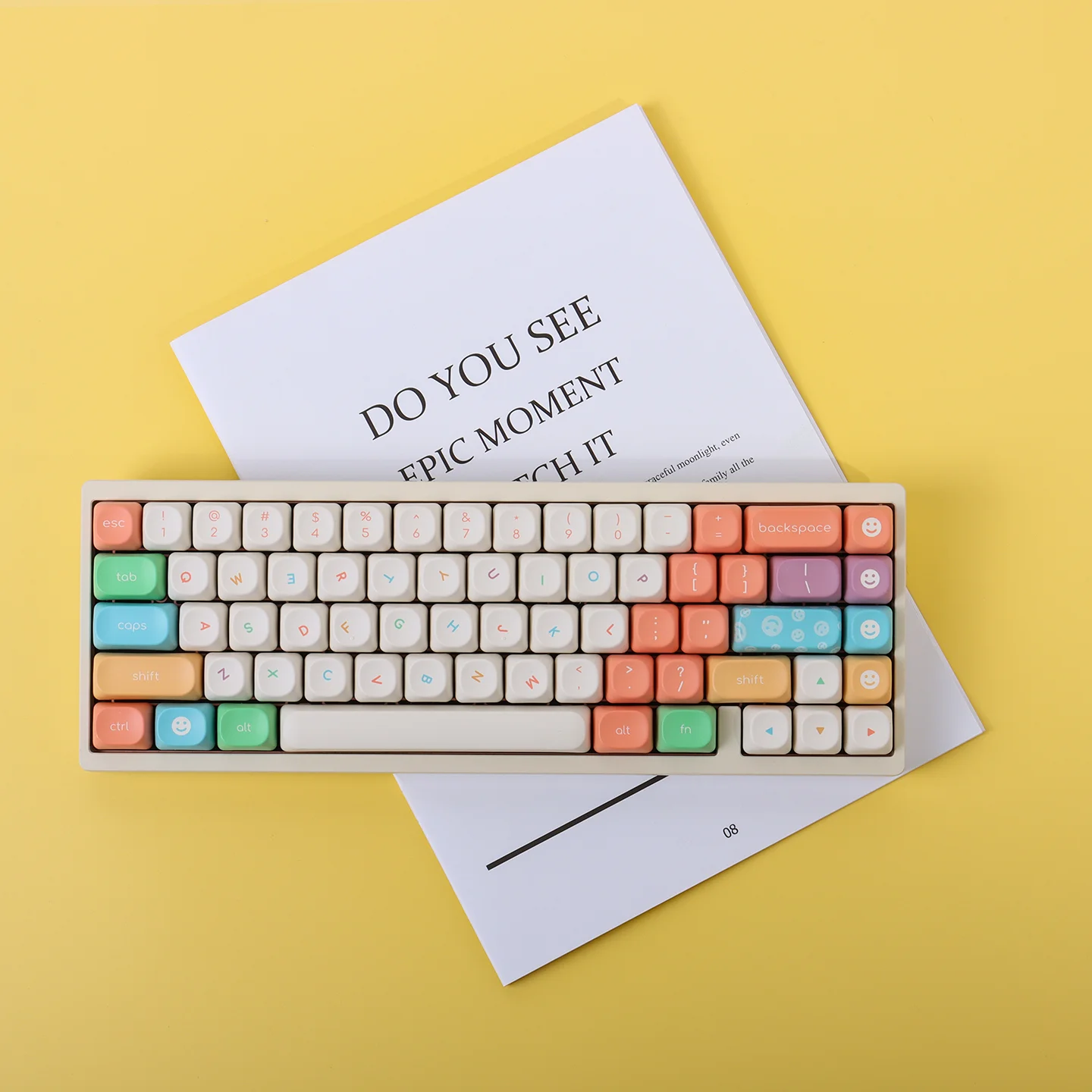 

Children's fun theme PBT five-sided hot sublimation moa height 1.8 thickened mechanical keyboard keycap wooting