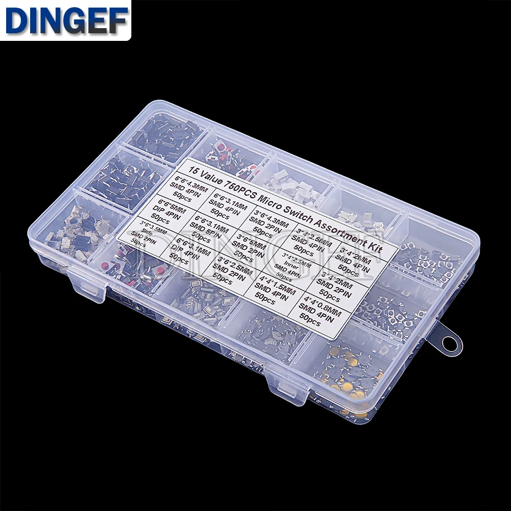 750PCS Car Remote Control Key Touch Switches Tactile Push Button Switches kit box For Hyundai Nissan Honda VW Toyota Kia Peugeot