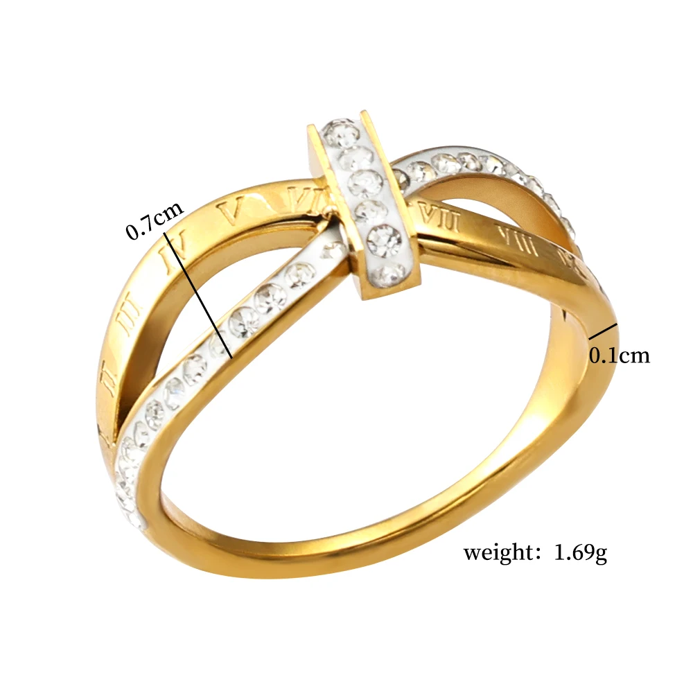 Fashion Trend Stainless Steel Cross Crystal Bracelet Roman Digital Women's Bracelet Waterproof Fashion Jewelry Gift Wholesale