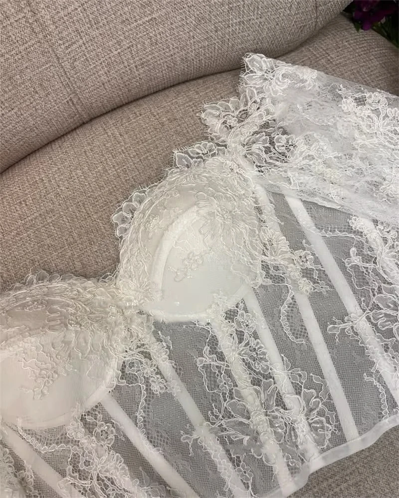 Glamorous Wedding Dresses Lace Corset Sweetheart Shapewear Full Sleeves Lace Tiered Detachable Vestidos De Novia Customized 2026
