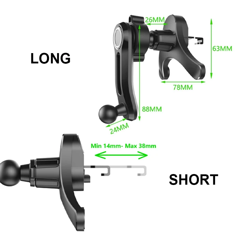 SEAMETAL Gravity Phone Holder Car Air Vent Clip Mount Cellphone Stand 360-Degree Rotation Air Vent Mobile Phone Bracket Support