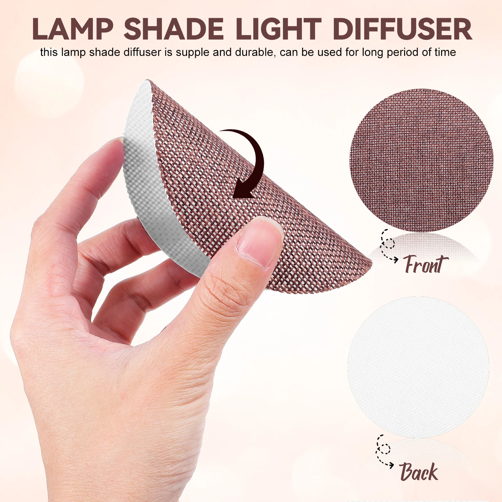 2 قطعة غطاء مصباح مستدير الناشر مصنوعة من مادة النسيج الناعمة لأضواء الثريا حاجز إضاءة معلق للمنزل متجر مقهى #3