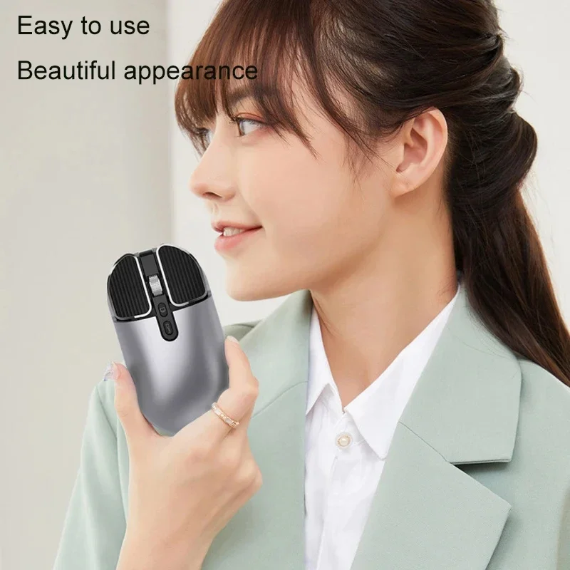 Wireless Mouse 2.4 GHz Anti-Slip Desktop Key 1600 DPI Adjustable USB Rechargeable Dual Model Silence Office Mouse Windows