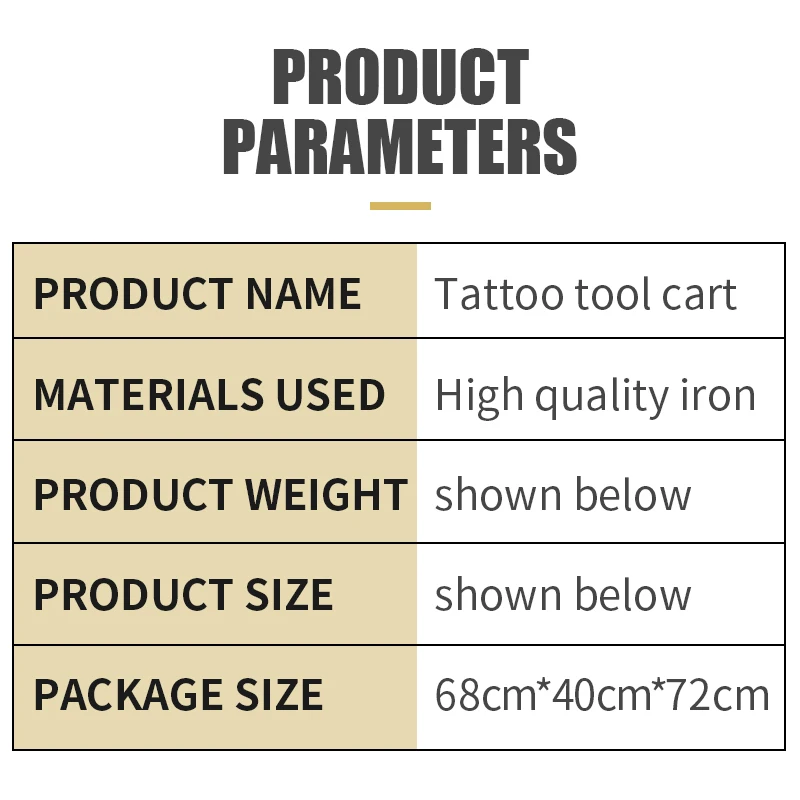 TAIDU Tattoo Tool Cart With Two Darwers Tattoo Tool Box Work Station With Universal Wheel Steel Tattoo Toolbox Tattoo Equipment