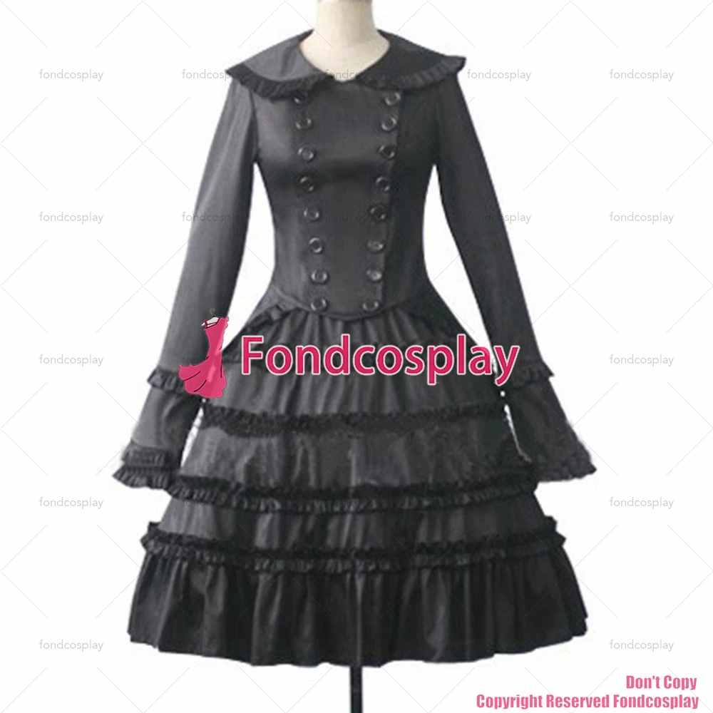 

fondcosplay Gothic Lolita Punk Black Cotton Dress School Uniform Outfit cosplay costume CD/TV[CK1435]