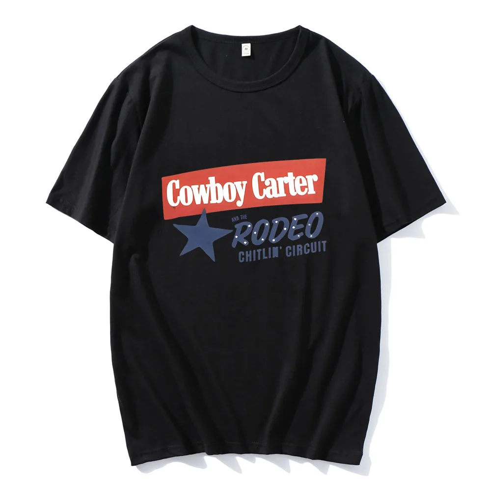 คาวบอย Carter Beyonเสื้อยืดสบายๆฤดูร้อนฤดูใบไม้ผลิ Retro พิมพ์เสื้อยืดผ้าฝ้ายแขนสั้นสบายเสื้อผู้หญิง/ผู้ชาย Tee