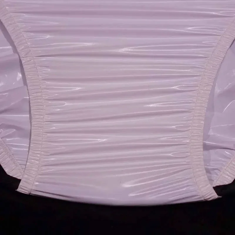 

Male Ultra-thin EPU Plastic Film White Panties Sexy Women See-through Soft Anti-leakage Hygiene Briefs Low-waist Erotic Panty