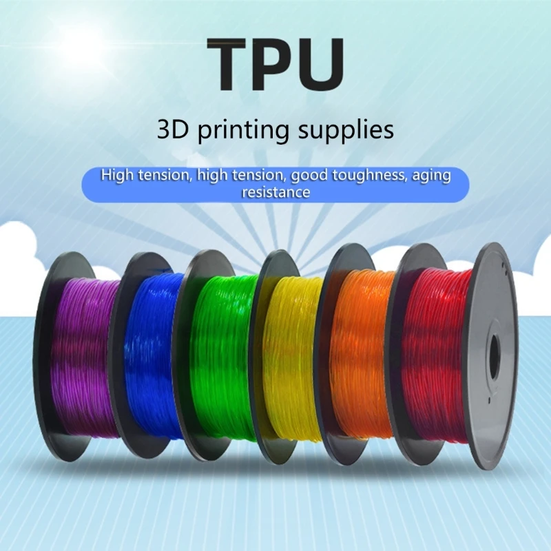 เส้นใยเครื่องพิมพ์ 3D TPU 1.75 มม. ความแม่นยำมิติ +/- 0.03 มม. แกนม้วน 0.8 กก. (1.76 ปอนด์) เส้นใยยืดหยุ่น TPU