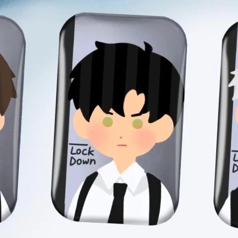 New Love and Deep Space Homemade Abstract Cosplay Periphery All staff Heart Shadow Instant Cute Rectangular Bar Badge