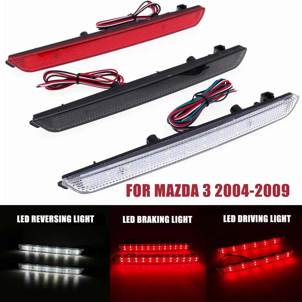 

LED Rear Bumper Reflector Lamp Reversing Backup Brake Stop Light For Mazda 3 04-09 Mazdaspeed 3 07-09 Axela BK5P BKEP Fog Lamp