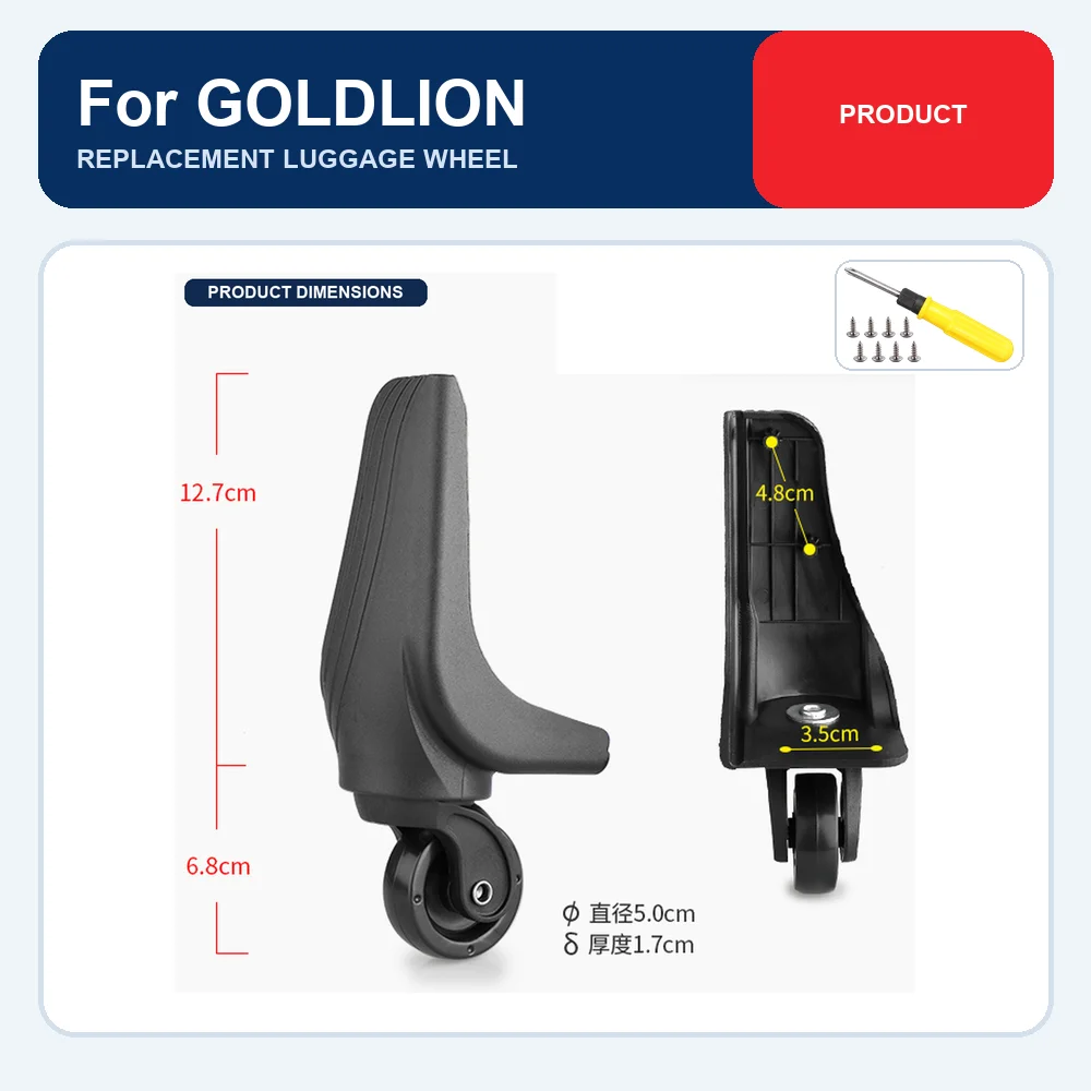 Rear Replacement Luggage Wheel For Goldlion Wear Resistant Silent Smooth Rolling Durable Caster Repair Part