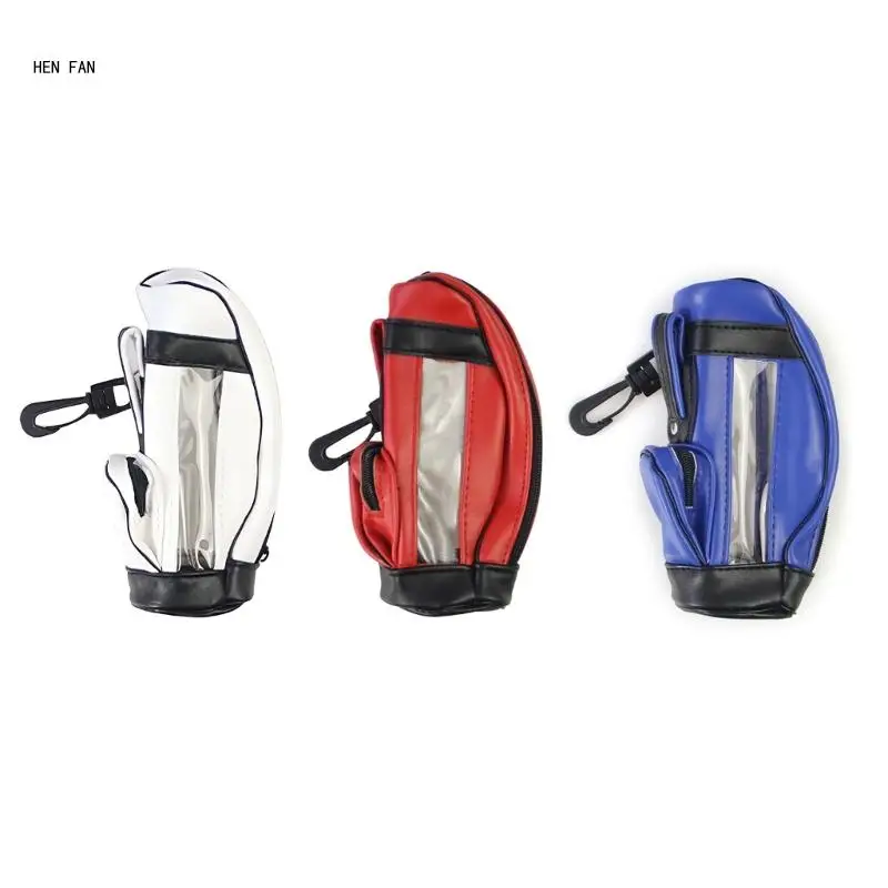 Waterproof Golf Ball Carry Bag PU Leathers Golf Storage Bag Mini Golf Bag Storage Portable Mini Waist Pack Bag M89D