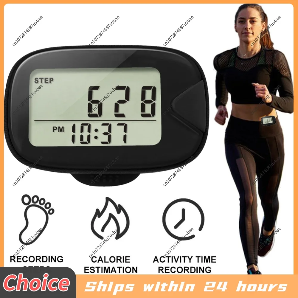 Walking Pedometer Clip On Step Counter Multi-Function Portable Pedometer Accurate Step Tracker for Adults Kids Seniors