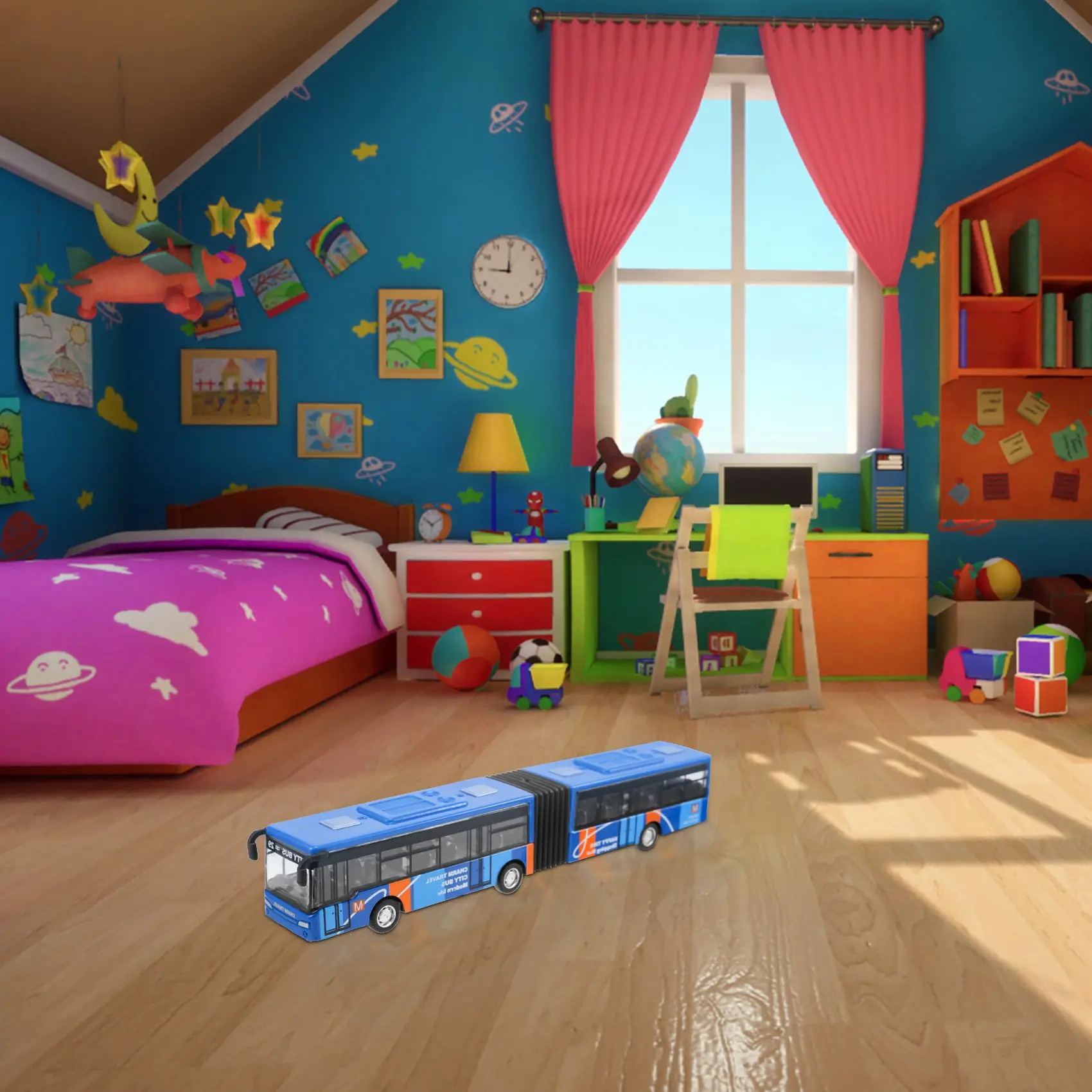 AS96-Vehículo modelo fundido a presión para niños, lanzadera, autobús, coche, bebé pequeño, extraíble