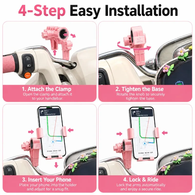 Universal Scooter Phone Mount with Hood, Rain Sun Shield Mobile Holder for Bike E-Bike Motorcycle - view 4