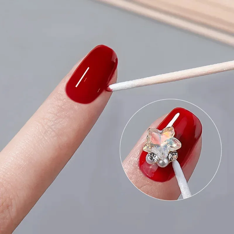 100/300 Uds hisopo de algodón de doble cabeza maquillaje de mujer punta de bastoncillos de algodón para palos médicos de madera limpieza de nariz y oídos herramientas de cuidado de la salud