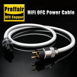 HiFi Audio Power Cable OFC AC Mains Audiophile Power Cord Power Wire Gold Plated EU/US Schuko Plug IEC CRYO -156 Degrees