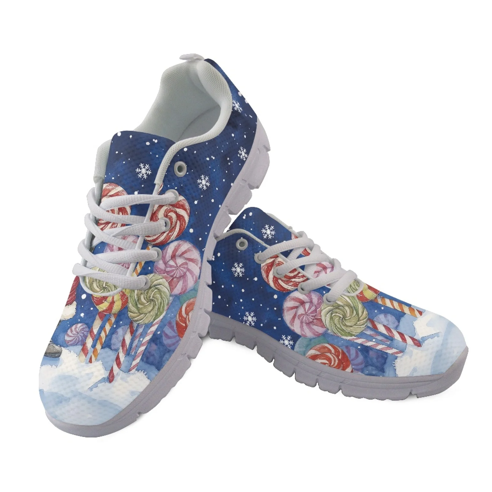 Coloranimal Snowflake Running Shoes Featuring Breathable Mesh, Soft EVA Sole Sneakers for Outdoor Running for Men and Women
