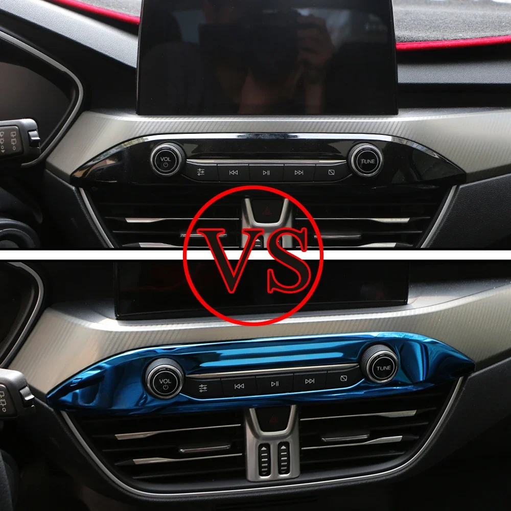 For Ford Focus MK4 2019 2020 2021 Center Console Sticker Air Condition AC Knob Panel Decoration Cover Trim Interior Accessories