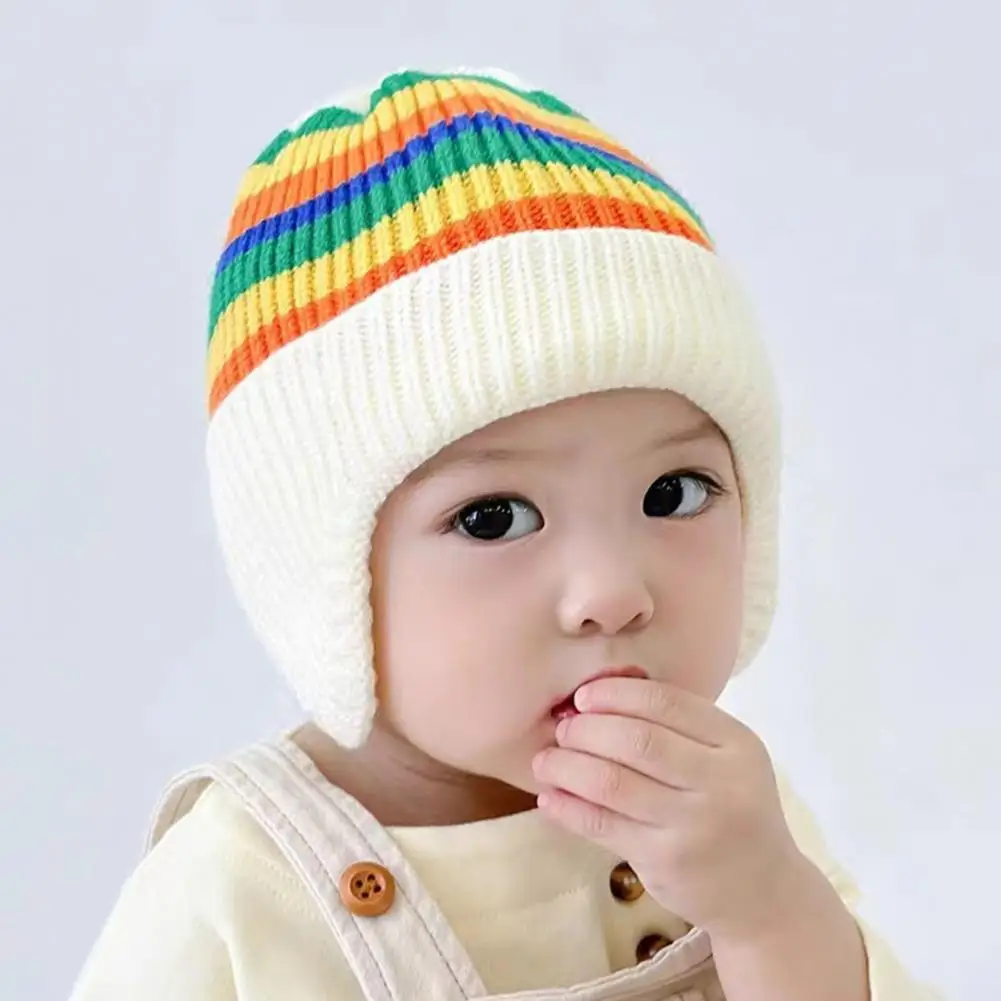 Winter Baby Beanie Cap Cartoon Bear Ear Knitted Hat for Toddler Boys Girls Cute Korean Warm Kids Crochet Hats Gorros