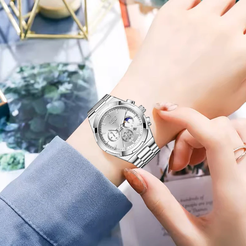 LIGE Top Brand Luxury Quartz Watches for Women Elegant Stainless Steel Luminous Waterproof Date Wristwatch Ladies Dress Watch