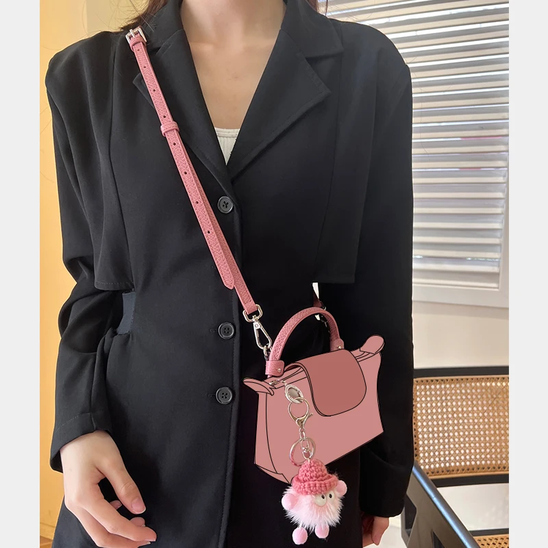 HAVREDELUE Sangle de sac adaptée au sac lonchamp femme mini Recruitment-Sangle de sac pour Longchamp, Mini sangle de sac à bandoulière, Modification de poinçonnage gratuite, Ceinture de sac initiée, Accessoires