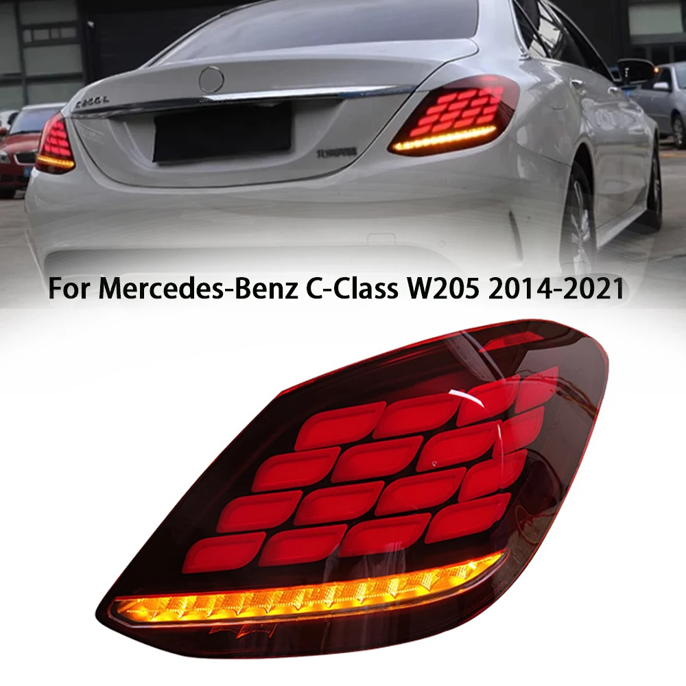 Taillights for Mercedes-Benz C Class W205 C180 2015-2021 Tail Lamp Rear LED DRL Turn Signal Light Break Reverse Auto Assembly