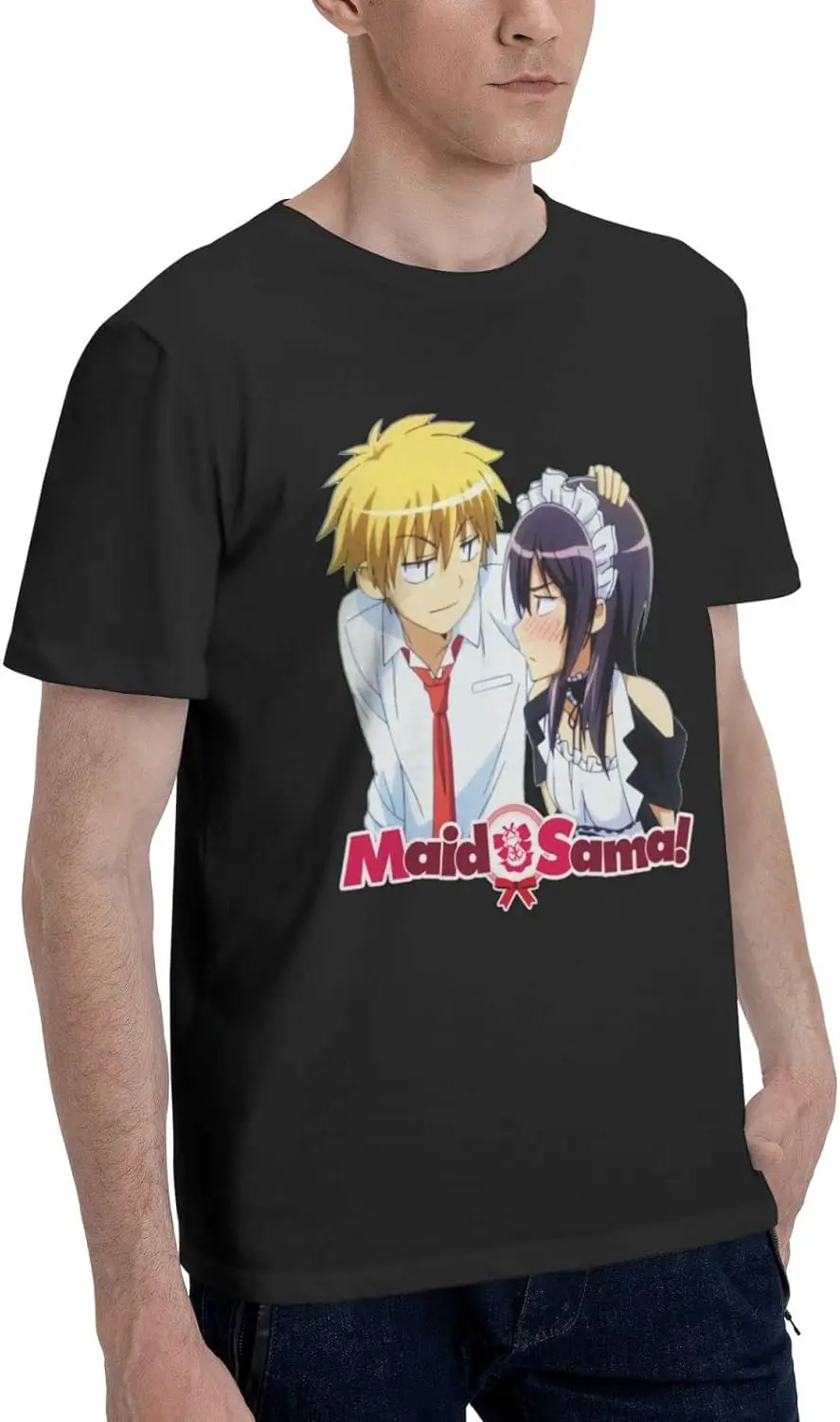 Anime Maid Sama Takumi Usui T Shirt Men's Summer Round Neck Tops Casual Short Sleeves Tee Black