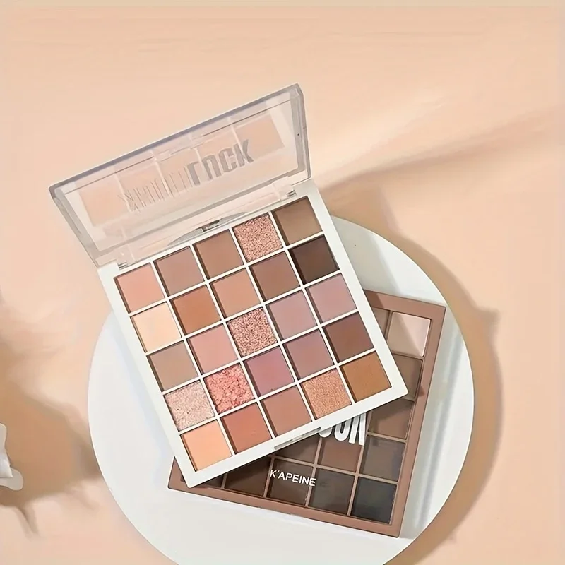 لوحة ظلال عيون مكونة من 25 لونًا - لمسة نهائية غير لامعة ولامعة، مقاومة للماء، ألوان أرضية، تخلق مكياجًا رائعًا للعين