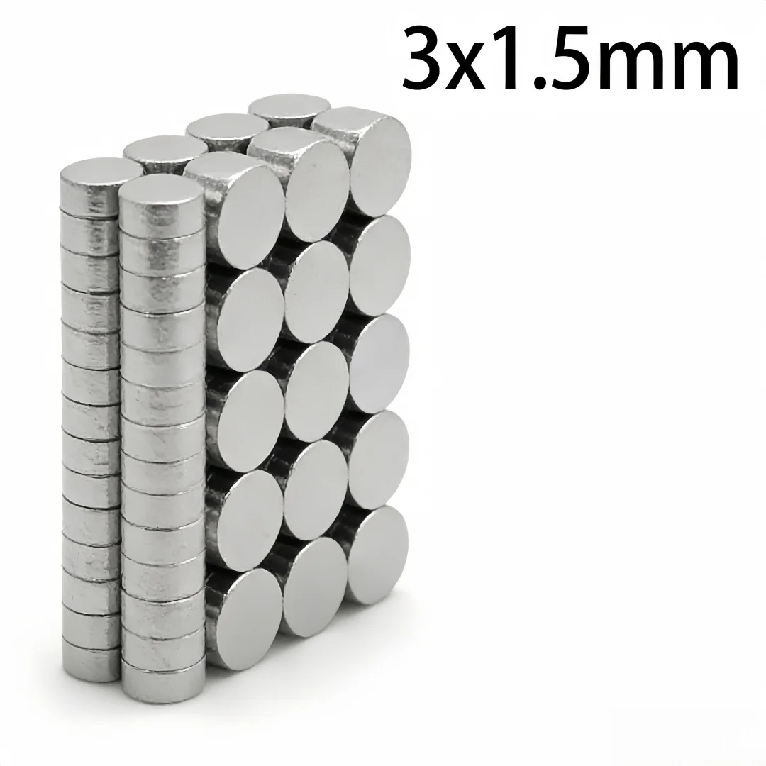 3x1.5mm Thin Round Powerful Magnetic Magnet 3*1.5 Strong Disc Magnets For Fridge DIY Building Scientific Craft Education 3x1.5