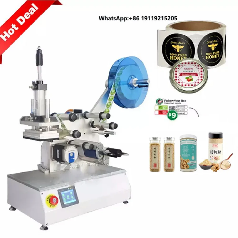 Hot-sell Pneumatic Tabletop Semi-automatic Small Plastic Round Bottle Labeling Machine Printing Auto Sticker Labeler Machines