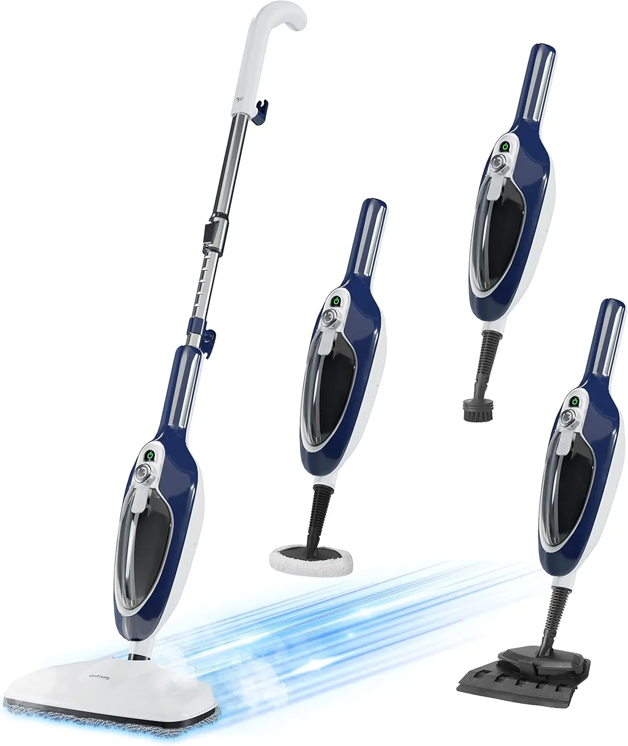 

10-in-1 Steam Mop Detachable Handheld Cleaner for All Floors and Carpets with 11 Accessories