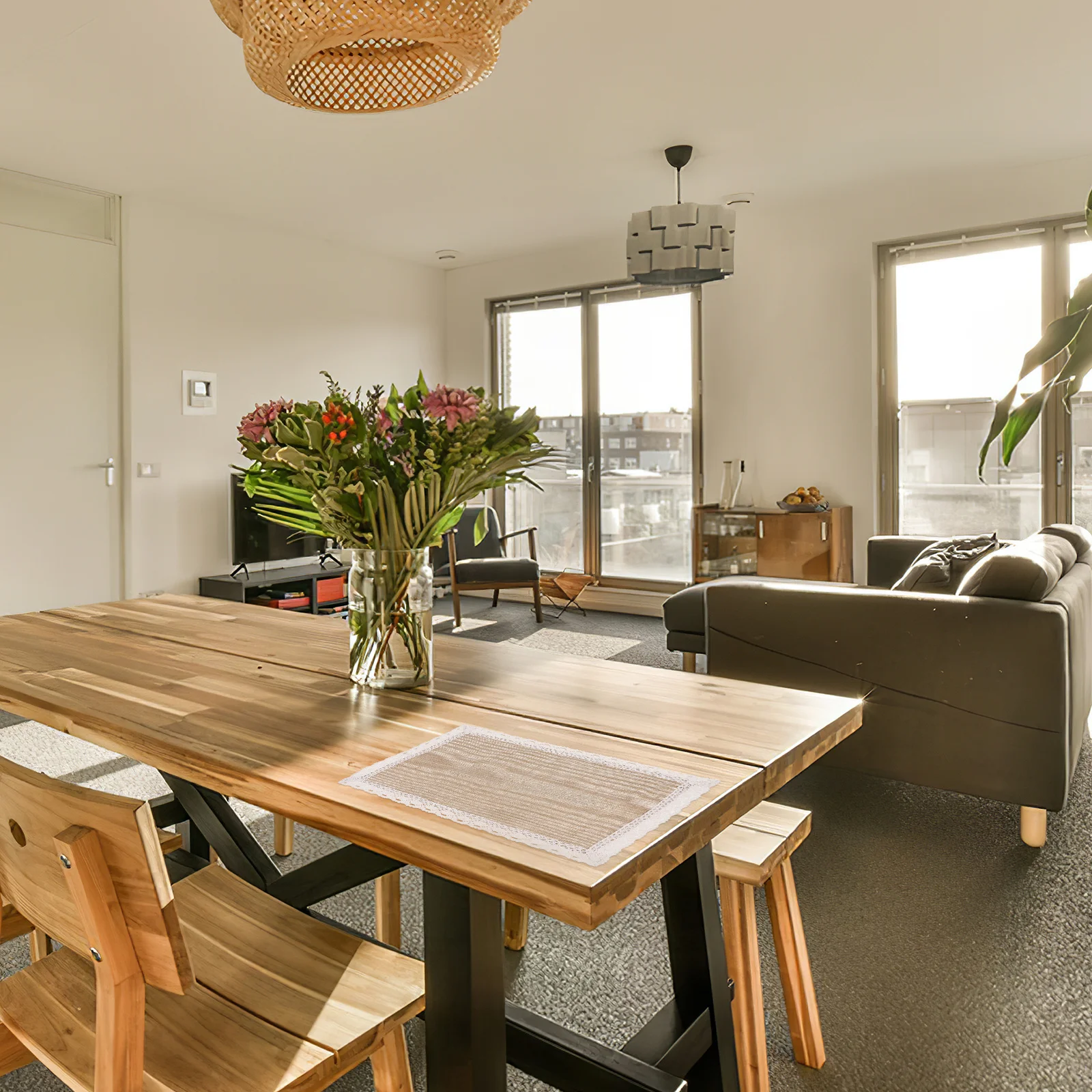 

4 pcs Natural Jute Placemats Rectangle Braided Table Mats For Dining Farmhouse Decor Washable Heat Resistant Dinner Mat Wipeable