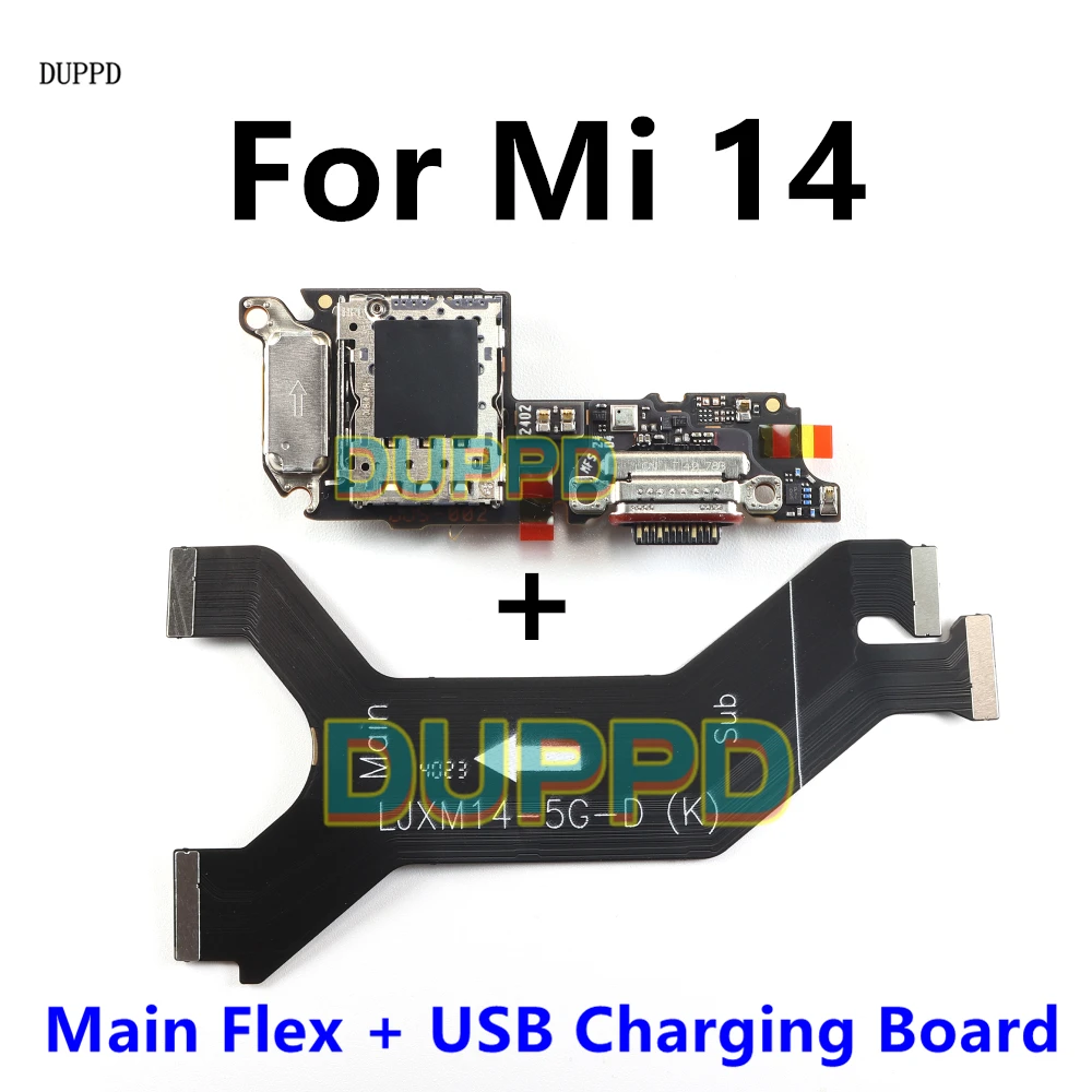 USB Charging Port Dock Board Connector Main Motherboard Flex Cable For Xiaomi 14 SIM Card Reader Board Dock