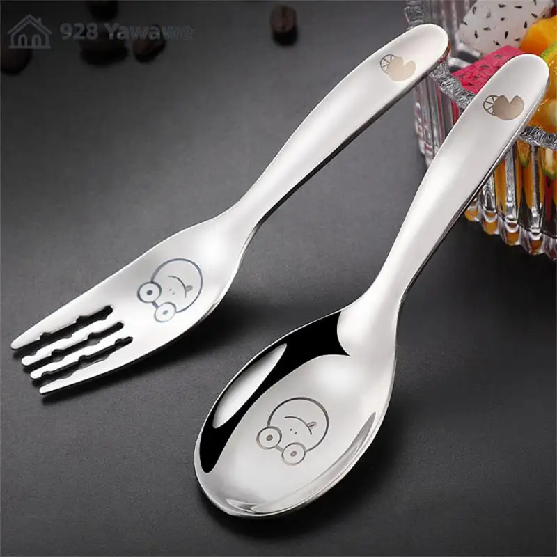 Food Feeding Spoon Suitable For Childrens Hand Shape Thick And Durable Texture Shorter Handle Better Grip Tableware Smooth Edges