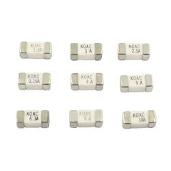 50pcs Chip Fuse 1808 Current KOAC 2410 SMD CCF1N Normal Blow 1A 1.6A  2.5A 3.15A 4A 5A 6.3A 8A 10A 125V Surface Mount KOA