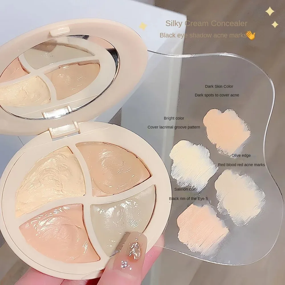 Four Color Face Concealer Makeup Palette Brighten Modify Complexion Coverage Acne Spot Dark Circle Foundation Cream Cosmetic