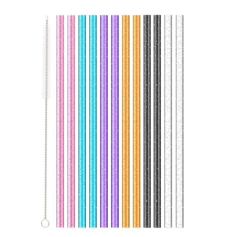 12 Pack Color Replacement Straws for Stanley Owala Simple Modern Tumbler, Reusable Glitter Straws Accessories