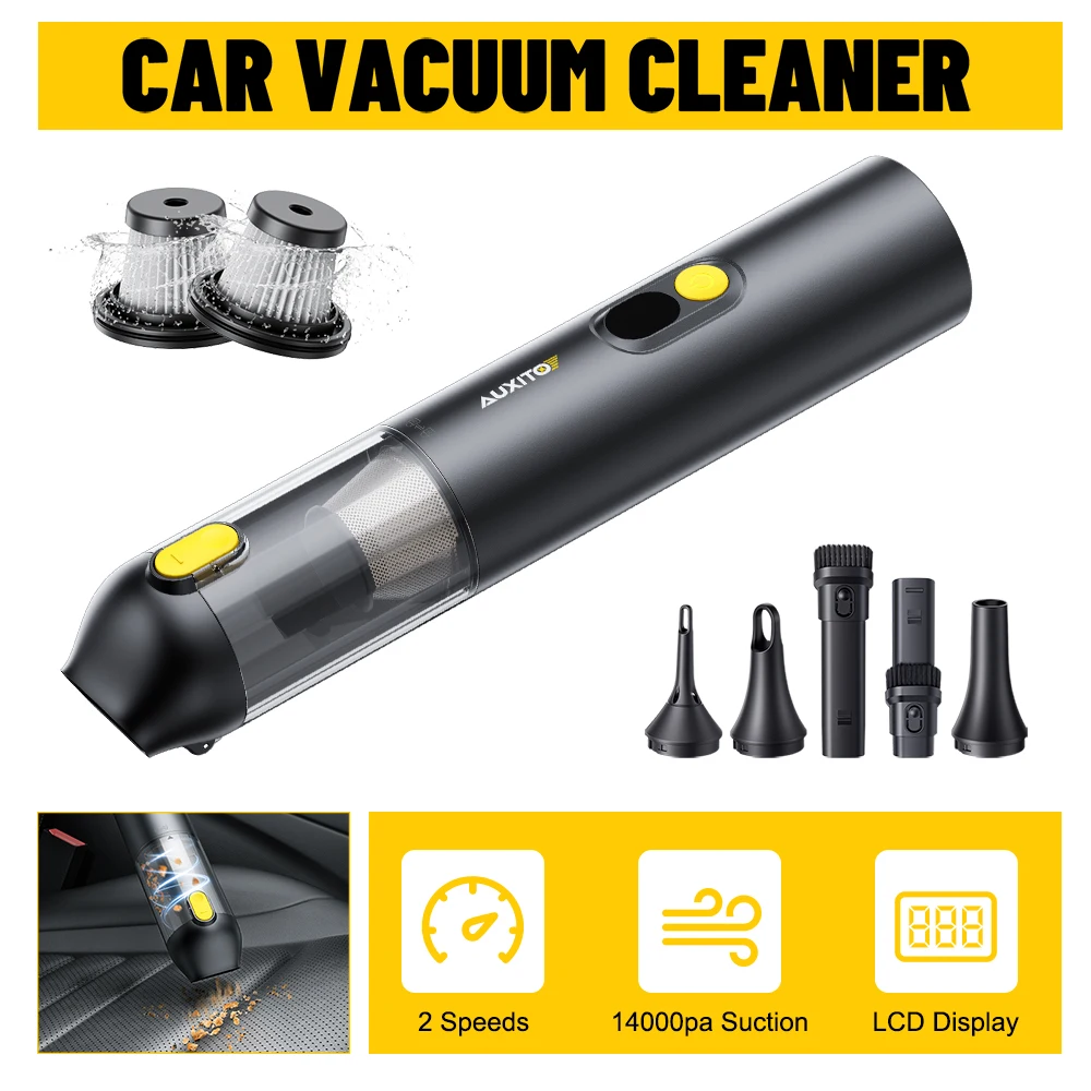 AUXITO Car Vacuum Cleaner Mini Cleaning Machine Strong Suction USB Handheld for Car Home Appliance Portable Wireless Cleaner