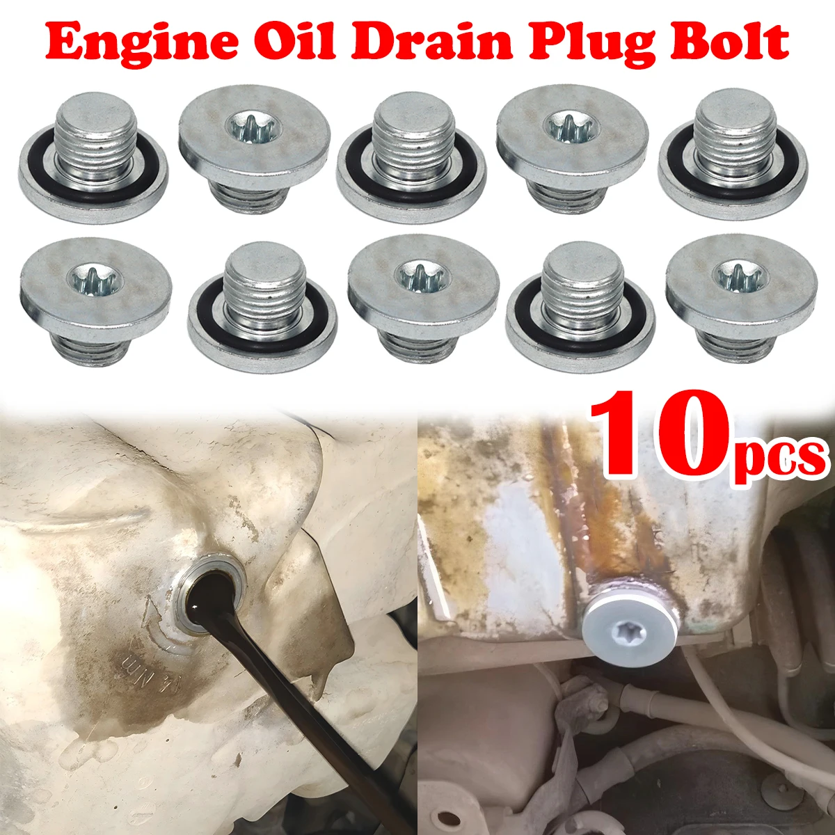 

10pc Engine Oil Pan Drain Plug Bolt Nut 90502556 For Opel Vauxhall ASTRA Chevrolet Cruze Regal Epica Aveo Ford KA PEUGEOT BIPPER