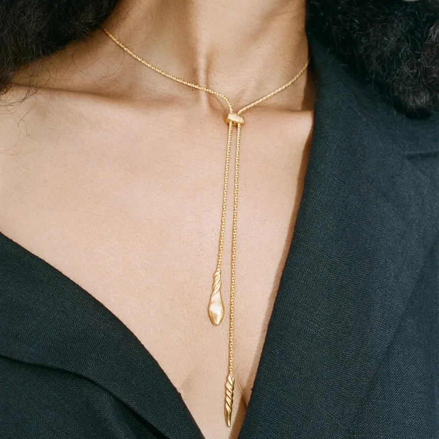 

2025 Fashion Classic European and American Personalized Long Spiral Pendant Trendy Personalized Adjustable Necklace Banquet Gift