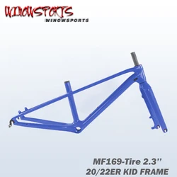 New 20/22ER*2.3'' carbon fiber kid mountain children's bike frame 18ER mtb hardtail frameset For Boy and Girl student