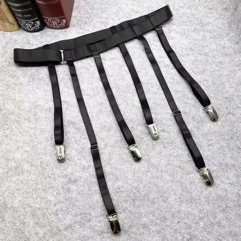 

Black Simplicity Sexy Garter Belt for Women Thigh High Stockings Adjustable Elastic Leg Sock Suspenders Belt 4/6 Metal Clips