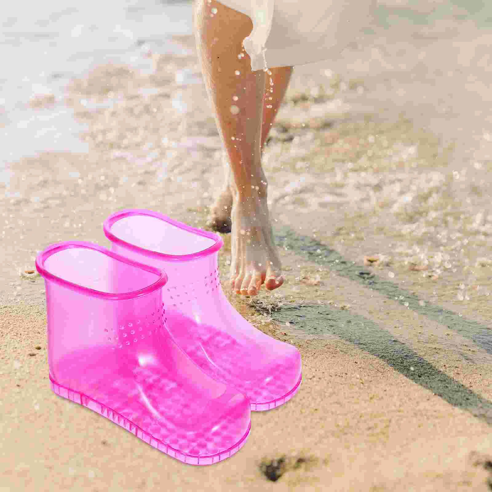 

Toes Foot Bath Walker Soaker Shoes Soaking Massage Bucket Boots Travel Red Slippers